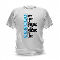 T-shirt blanc pour homme my life is music