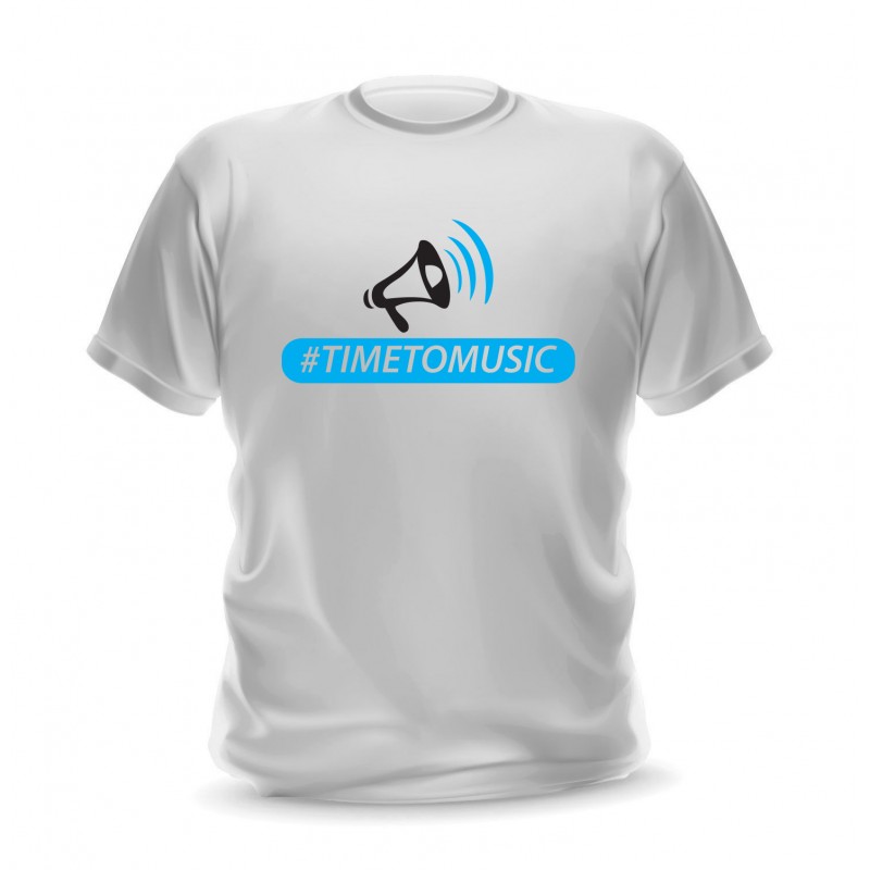 T-shirt pour homme blanc avec logo Time to music
