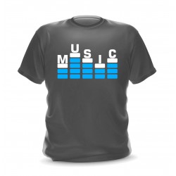 T-shirt pour homme gris foncé motif music equalizer