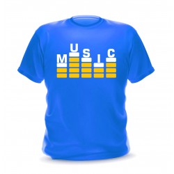 T-shirt pour homme bleu roi motif music equalizer