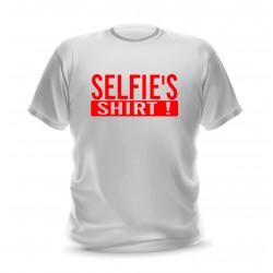 T-shirt blanc homme imprimé Selfie's shirt